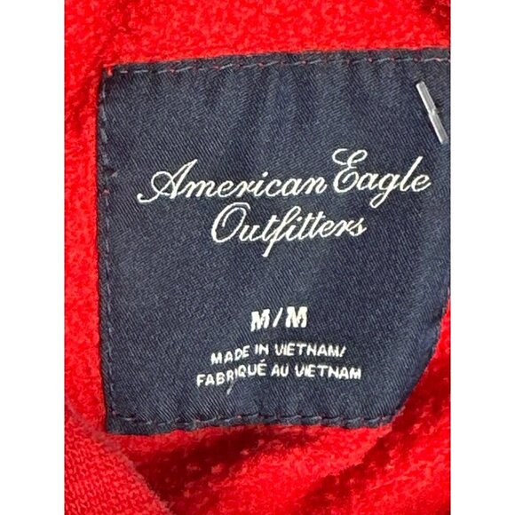 American Eagle Outfitters Red Hoodie M/M - Am Eagle NY Outfitters 77 Cozy Warm - Picture 6 of 10